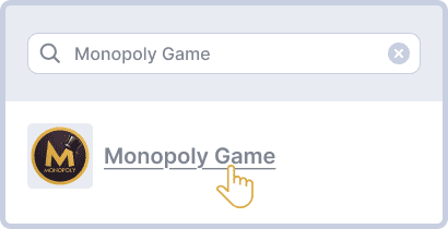 Find Monopoly game show and start playing
